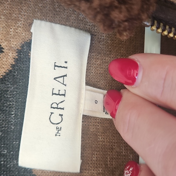 The Great. The Pasture Jacket Women Size 0 Horses Zip Up Sherpa XS Rare - Picture 3 of 8